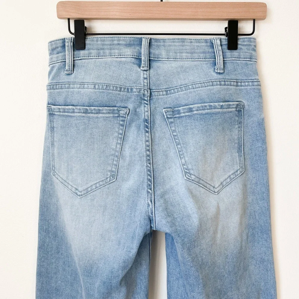 Boston Proper Cropped Denim‎ Jeans High Rise Wide Leg Light Wash Womens 4